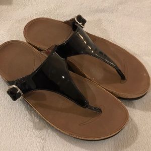 Fitflops in black patent leather